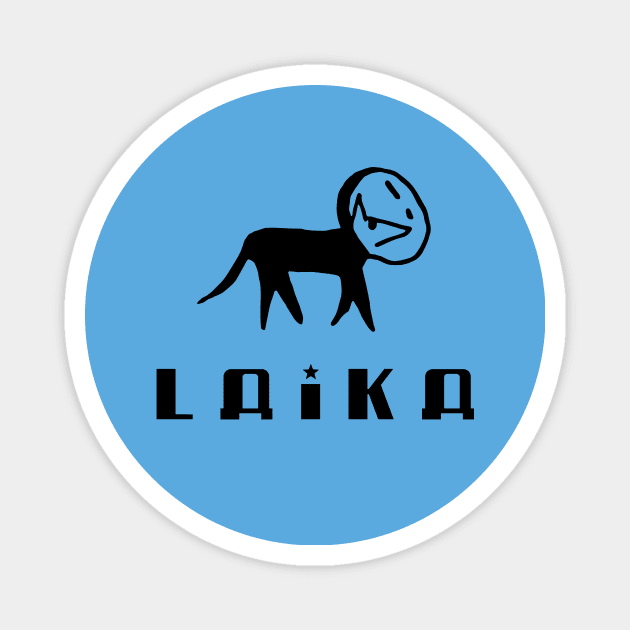 Laika dog (black) Magnet by bernatc